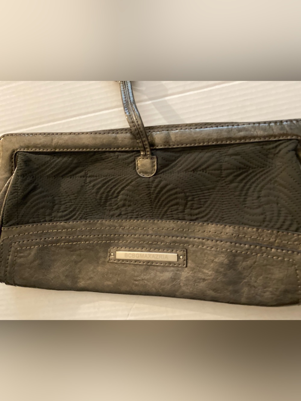 BCBGMaxAzria Metallic Brown Wristlet Clutch
